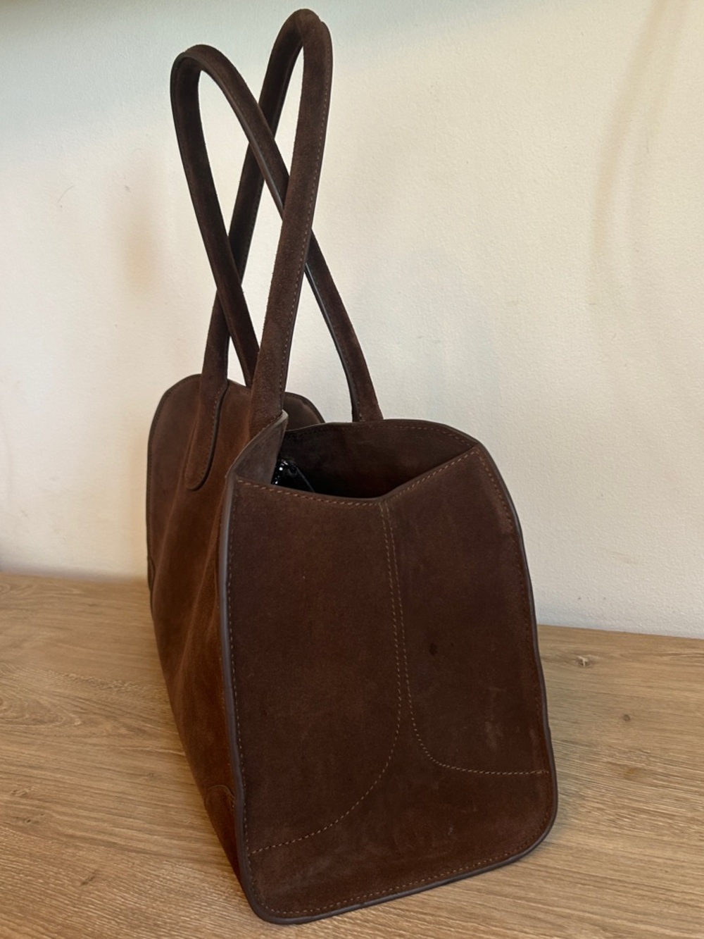 COS Brown Real Suede Shoulder-Handbag - Picture 5 of 10